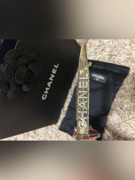 CHANEL Gold Glitter Sparkle Sunglasses 71280 main image 5